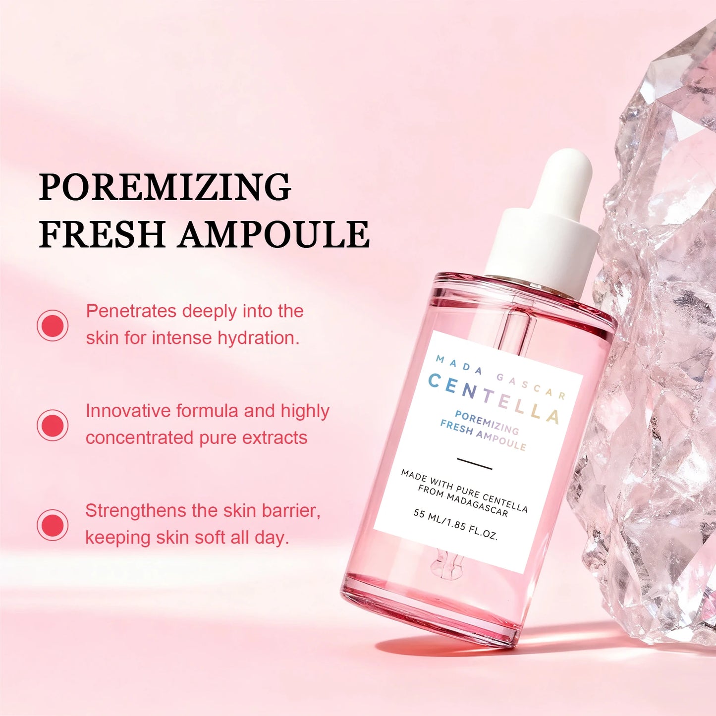 Madagascar Gotu Kola Essence 55ml - Calming Serum for Sensitive, Acne-Prone Skin, Reduces Breakouts & Provides Deep Hydration.