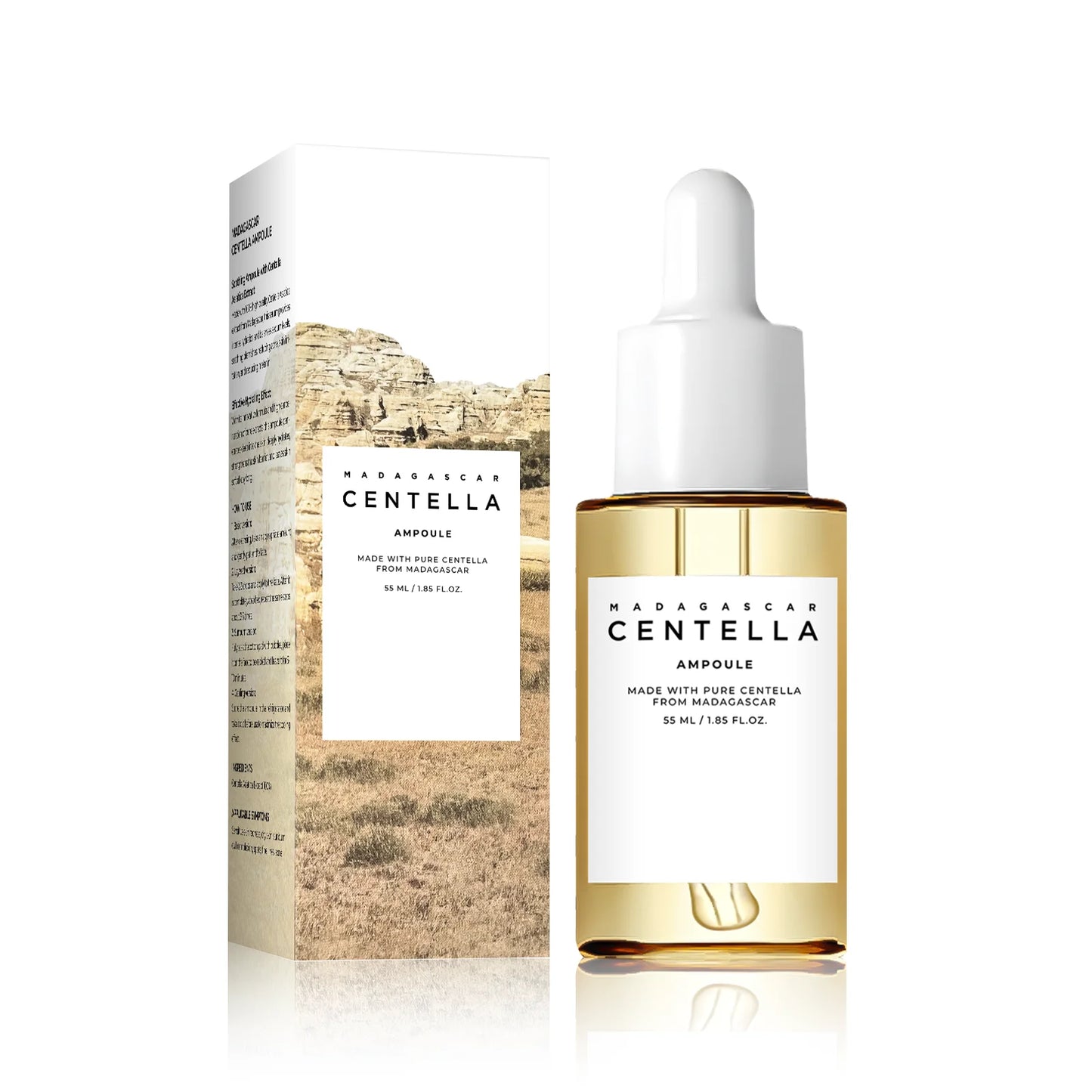 Madagascar Gotu Kola Essence 55ml - Calming Serum for Sensitive, Acne-Prone Skin, Reduces Breakouts & Provides Deep Hydration.